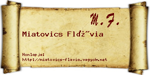 Miatovics Flávia névjegykártya